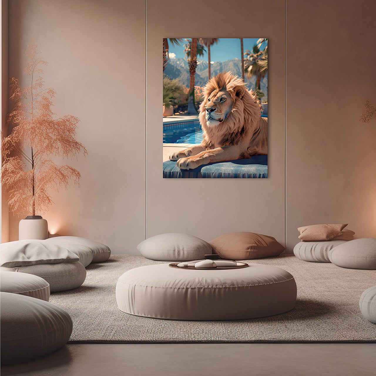 Glass picture Tropical Lion