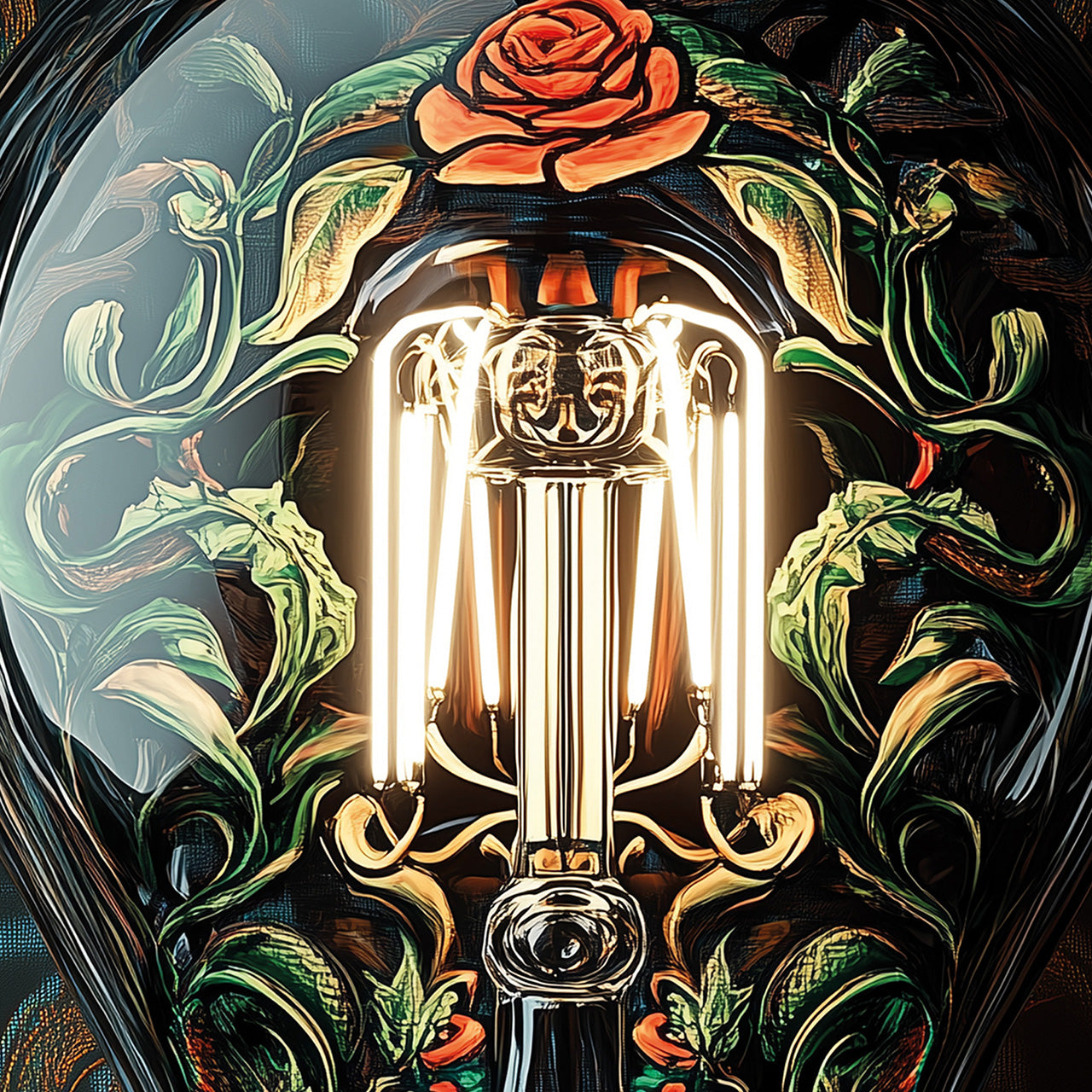 Glass picture lightbulb