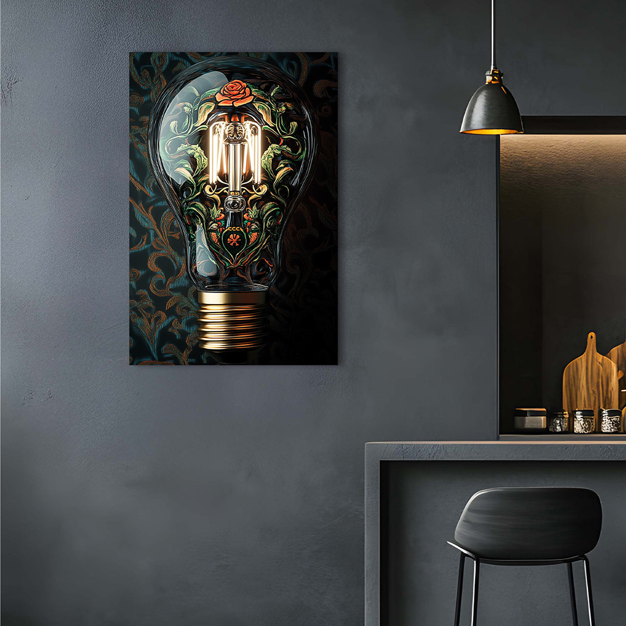 Glass picture lightbulb