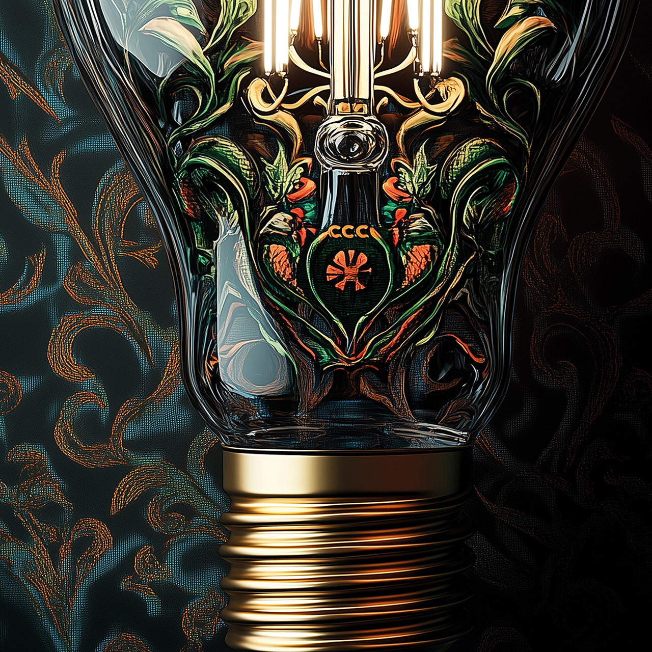 Glass picture lightbulb
