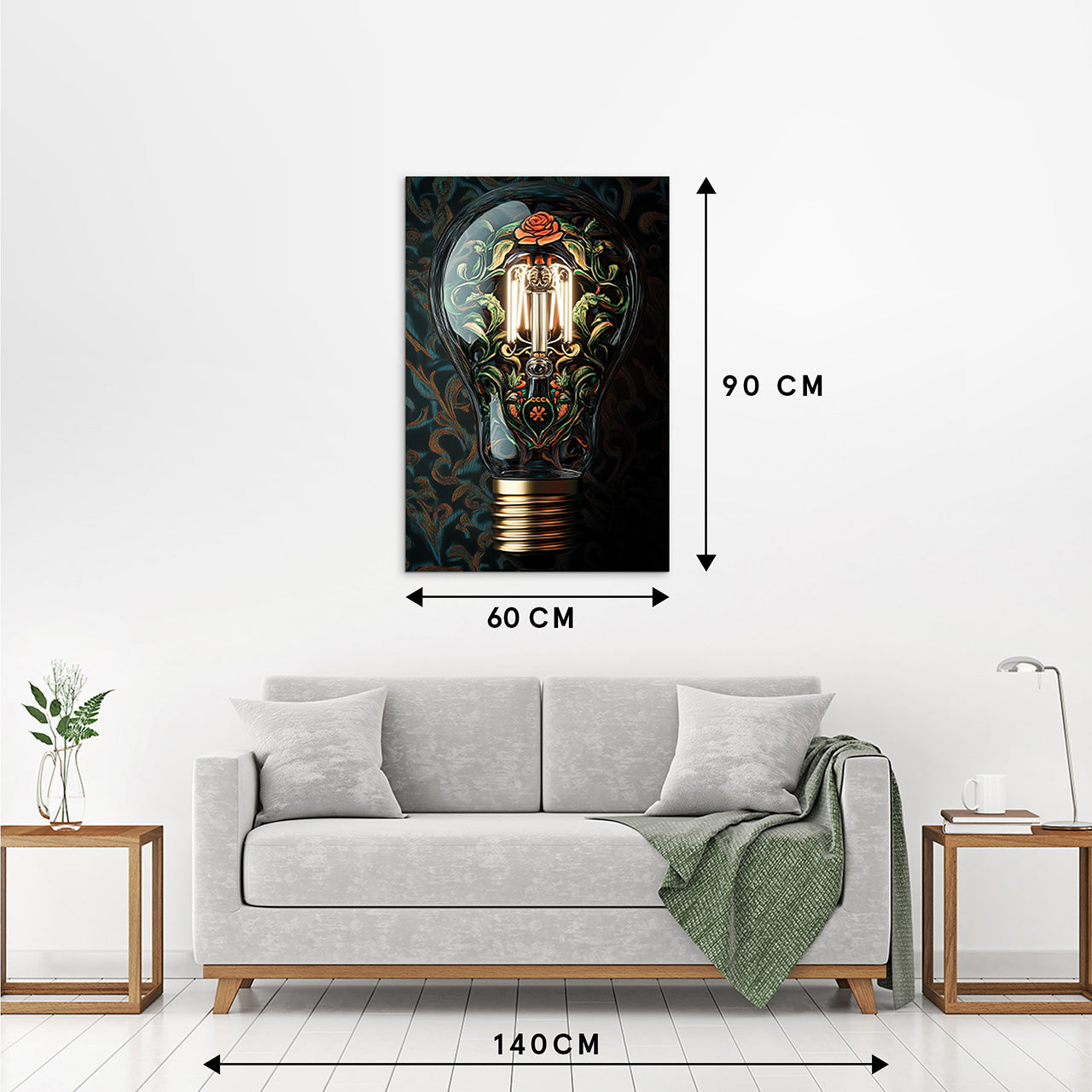 Glass picture lightbulb