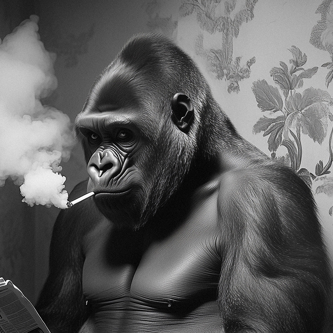 Glass picture Gorilla's Restroom