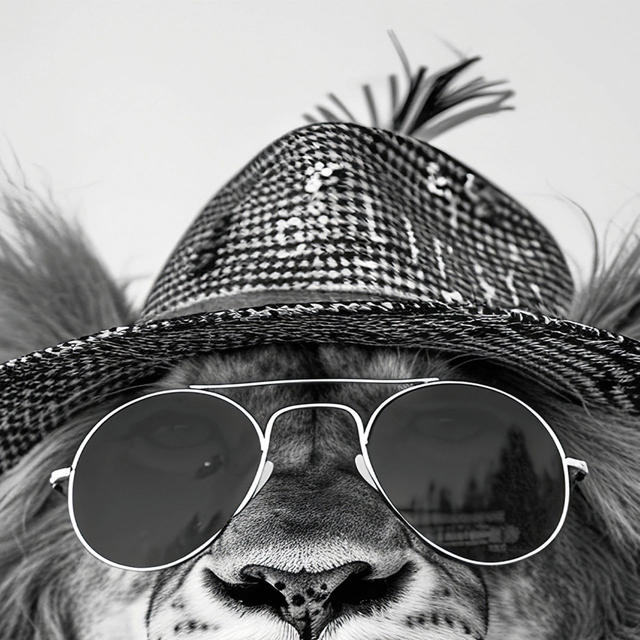 Tableau en verre Lion Dashing