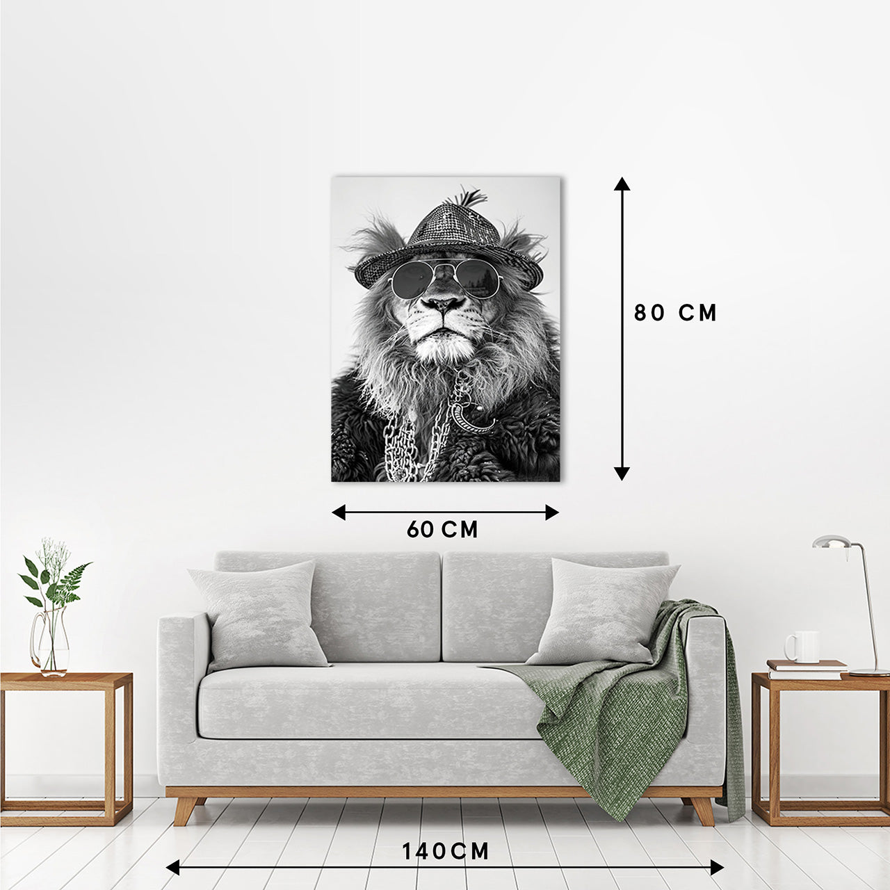 Tableau en verre Lion Dashing