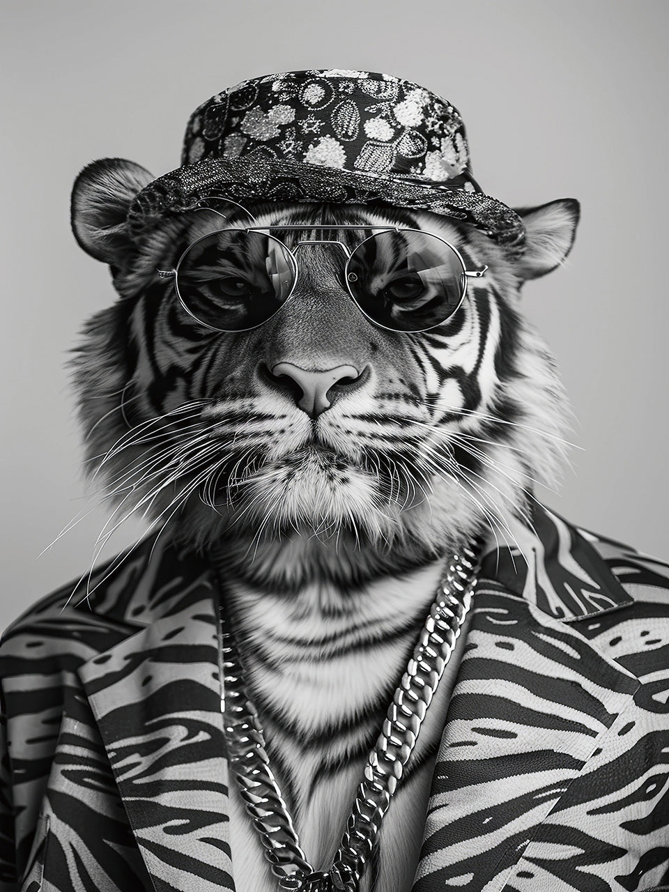 Glasbild Fashion Tiger
