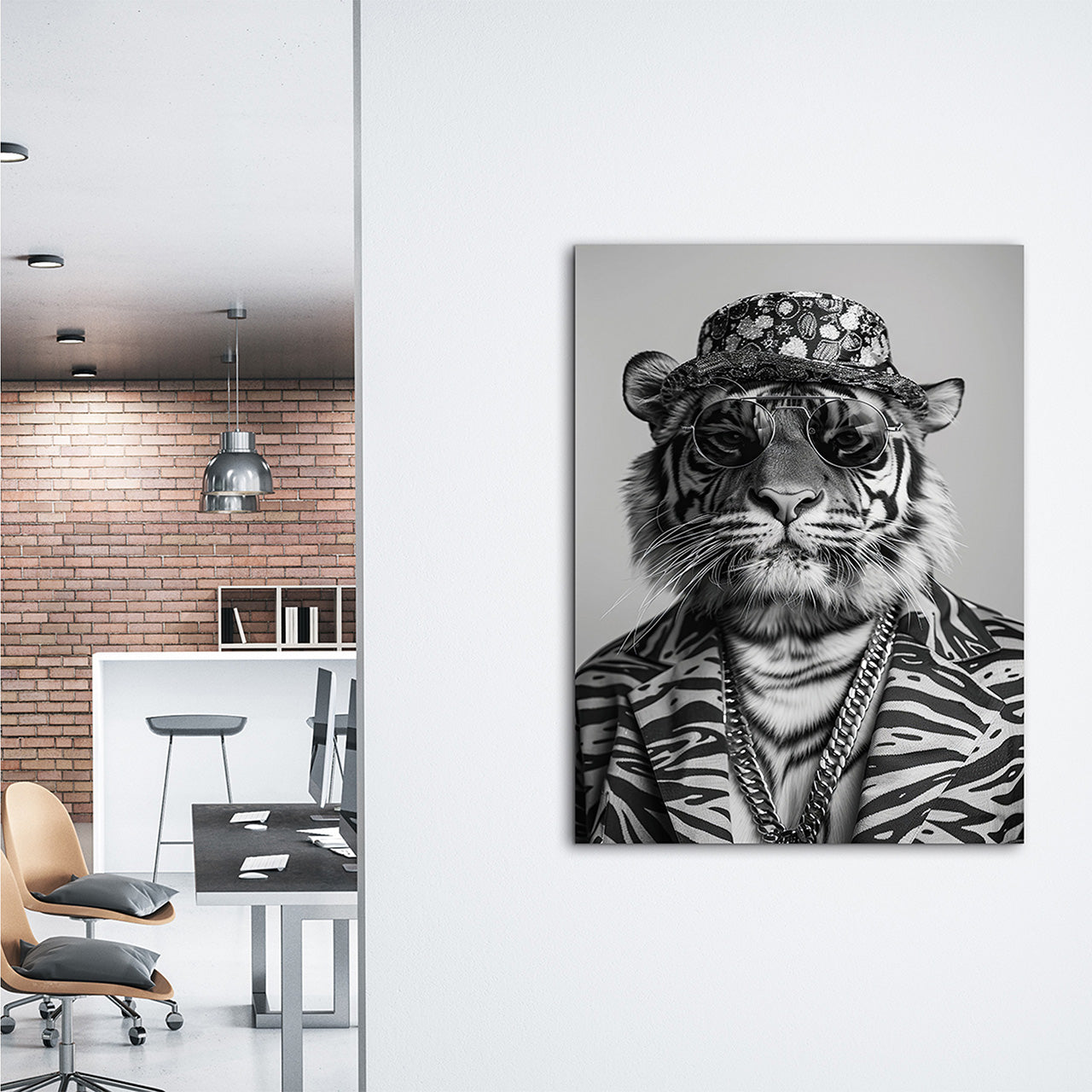 Glasbild Fashion Tiger