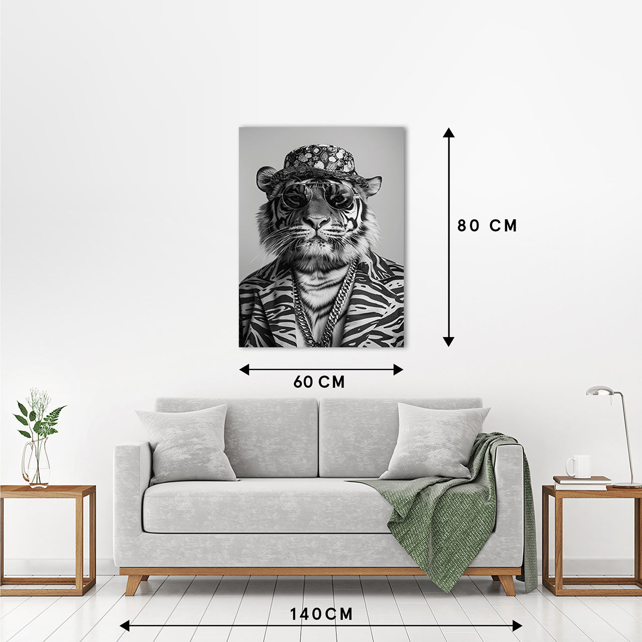 Tableau en verre Fashion Tiger