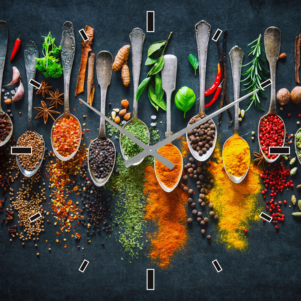 Horloge murale Épices colorées