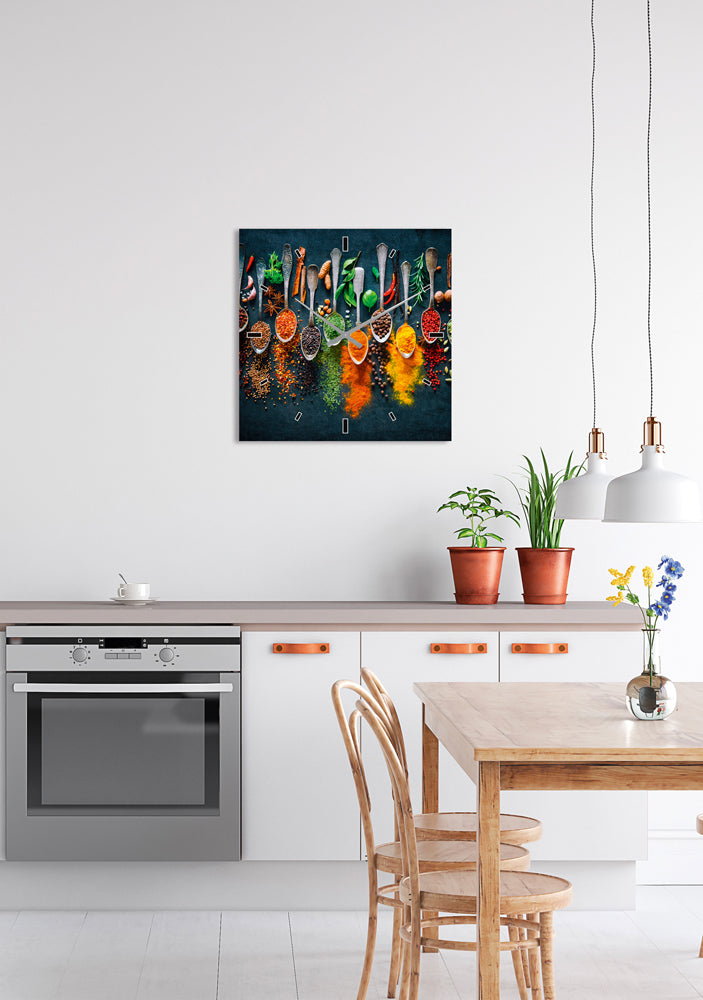 Horloge murale Épices colorées