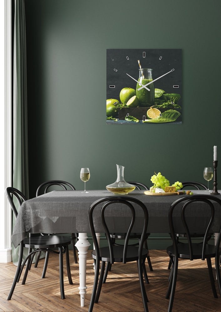 Horloge murale Smoothie vert