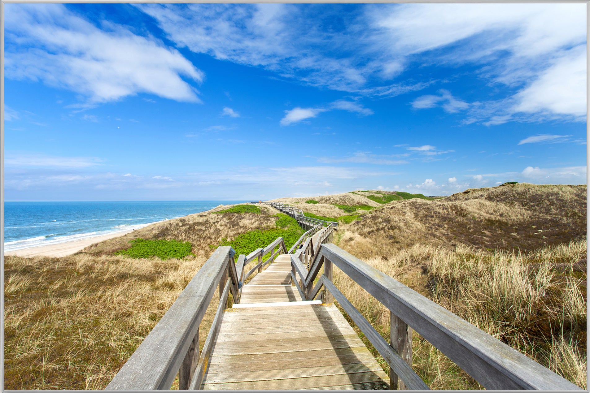 Promenade photo et cadre à travers les dunes