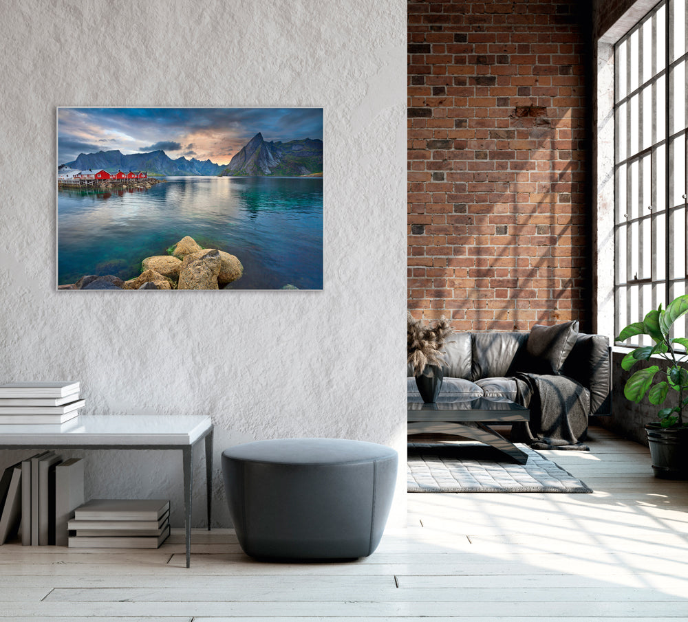Bild & Rahmen Skandinavisches Dorf am Fjord 2