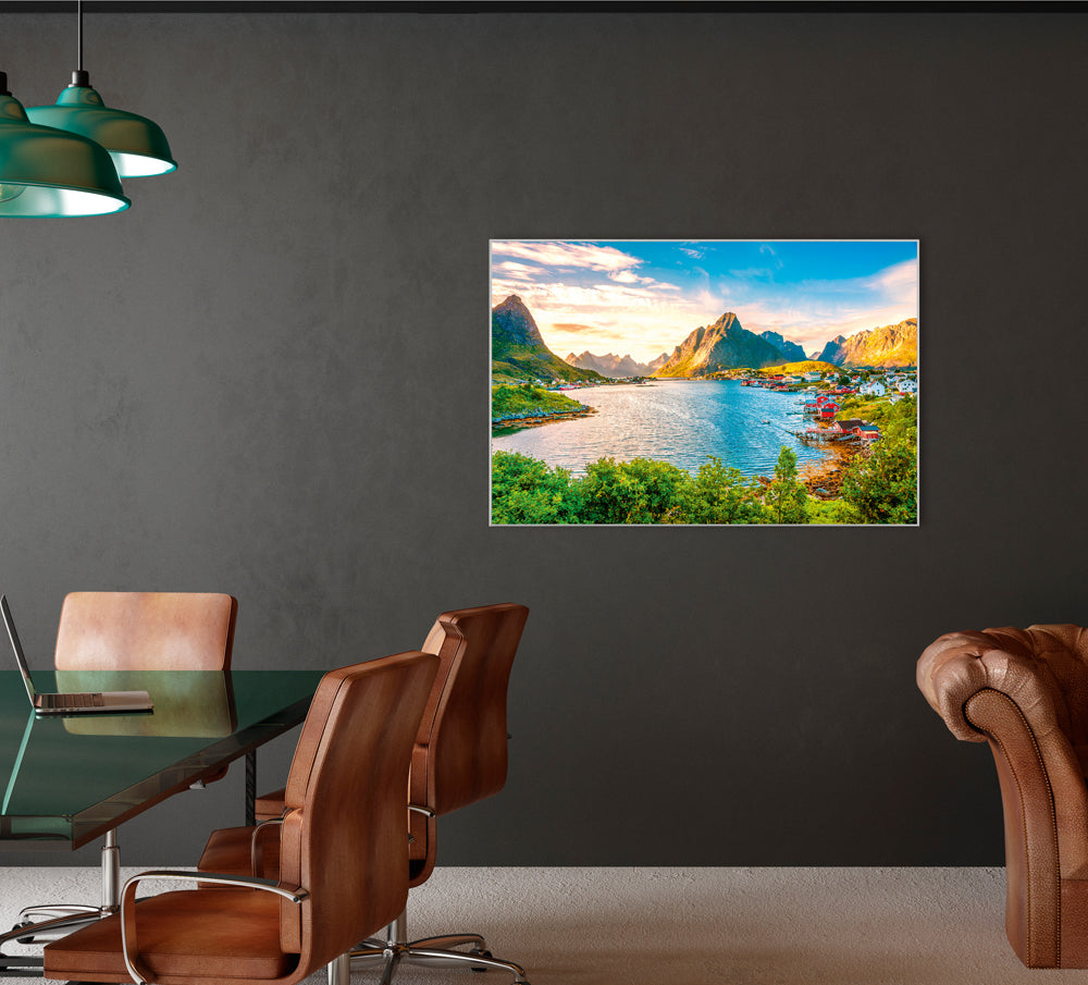 Bild & Rahmen Skandinavisches Dorf am Fjord 3