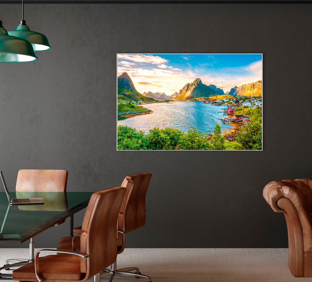 Bild & Rahmen Skandinavisches Dorf am Fjord 3
