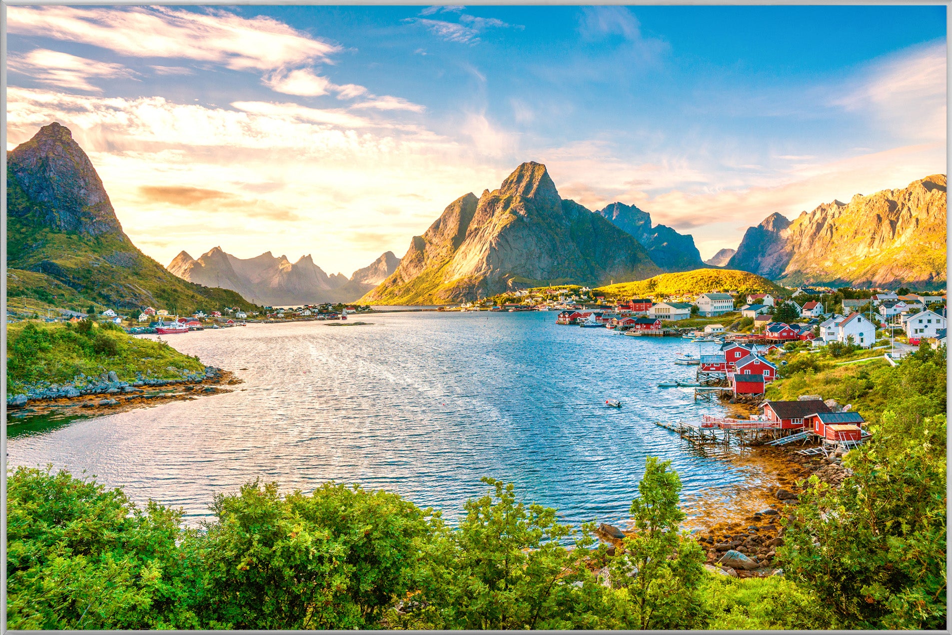 Bild & Rahmen Skandinavisches Dorf am Fjord 3