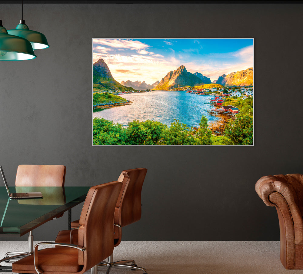 Bild & Rahmen Skandinavisches Dorf am Fjord 3