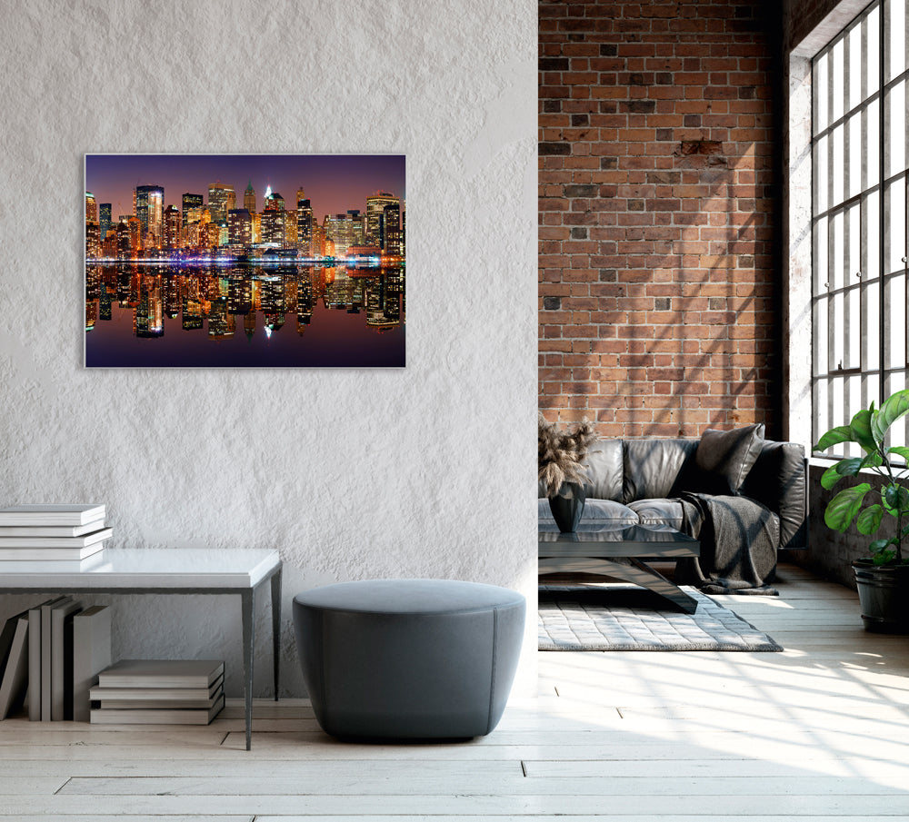 Image et cadre : New York Skyline avec reflets