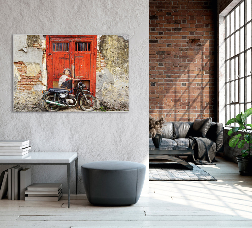 Picture & Frame Street Art with Moped
