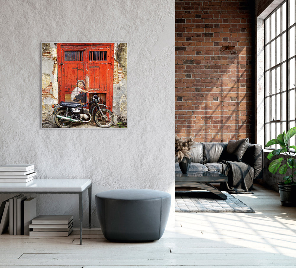 Picture & Frame Street Art with Moped