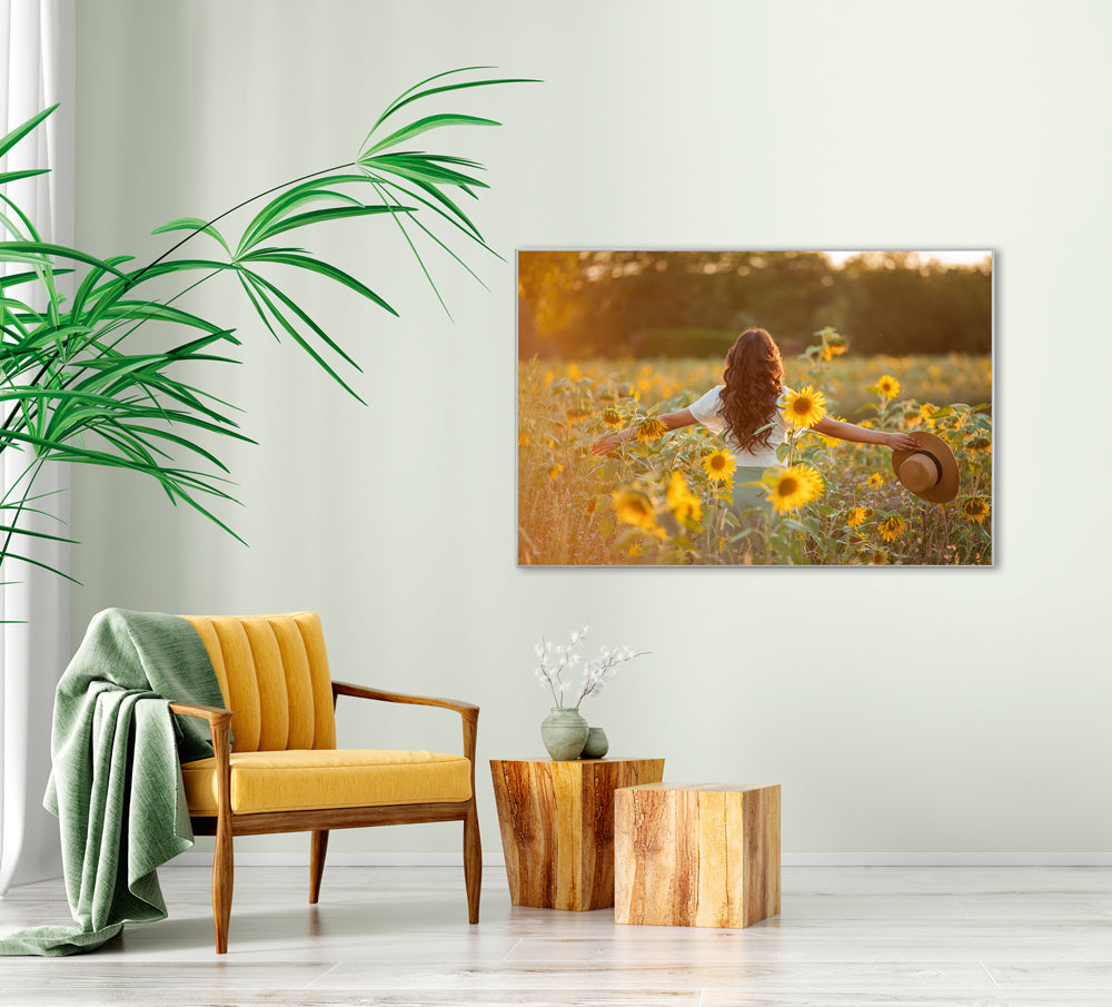 Picture & Frame Girl in Sunflower Field