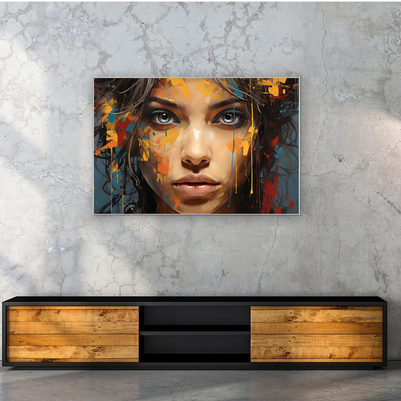 Bild & Rahmen Grey Eyes behind Colours