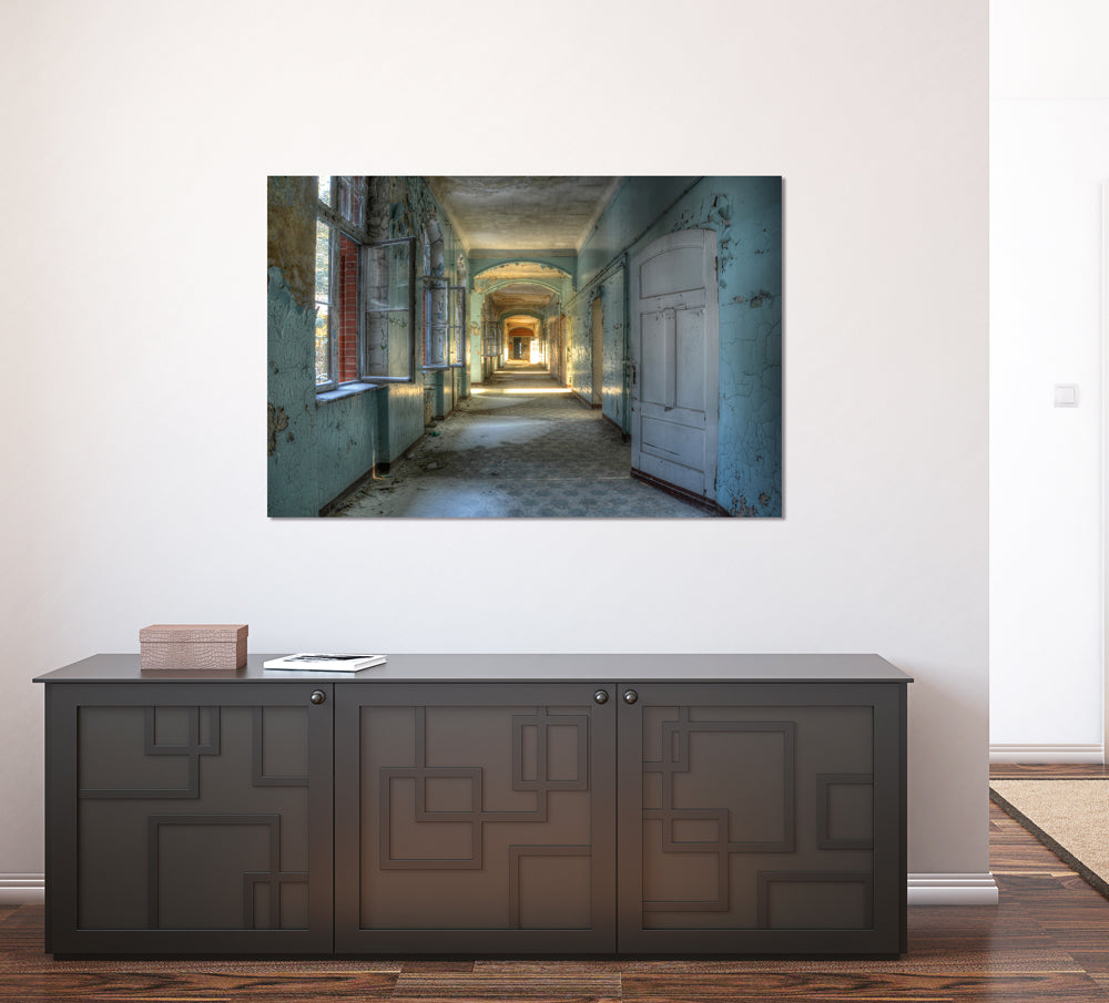 Acrylglasbild Lost Place Flur 1