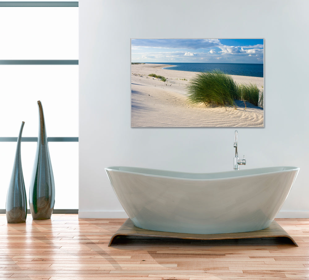 Acrylic glass picture Beach with dune grass