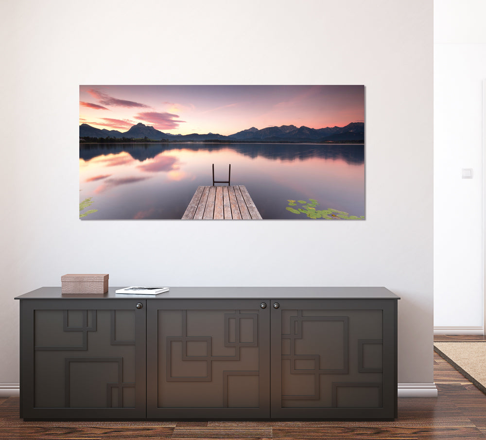Acrylic glass picture Bridge at dusk