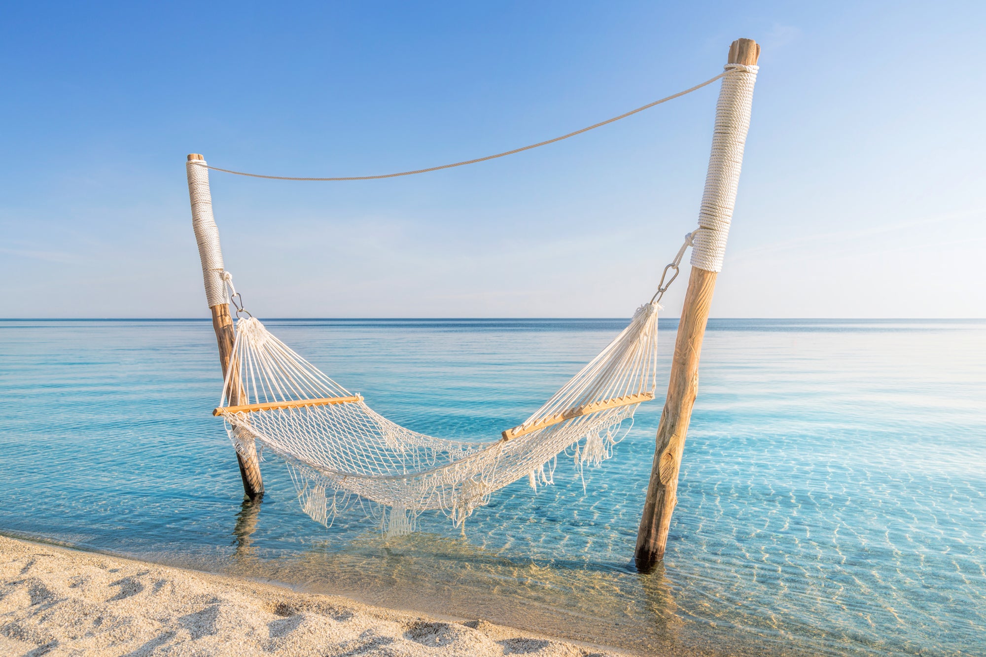Acrylglasbild Hängematte im Meer