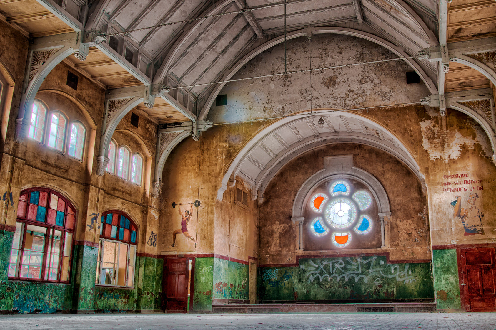 Acrylglasbild Lost Place Halle 1