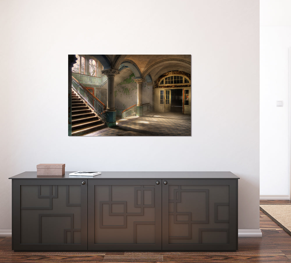 Acrylglasbild Lost Place Treppenhaus 4