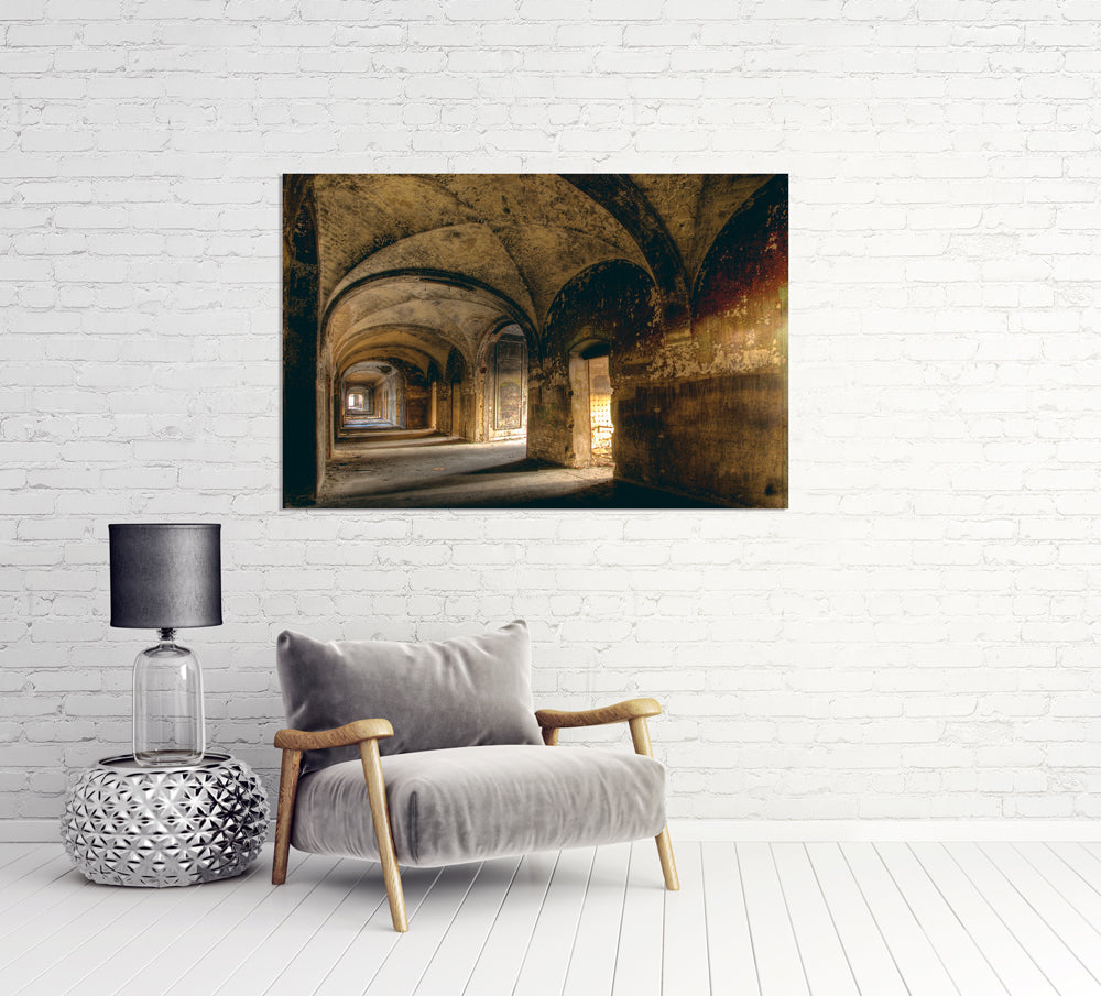 Acrylglasbild Lost Place Gewölbe