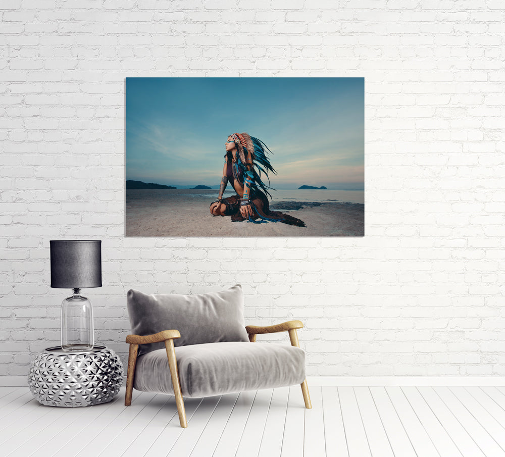 acrylic glass picture Indian woman