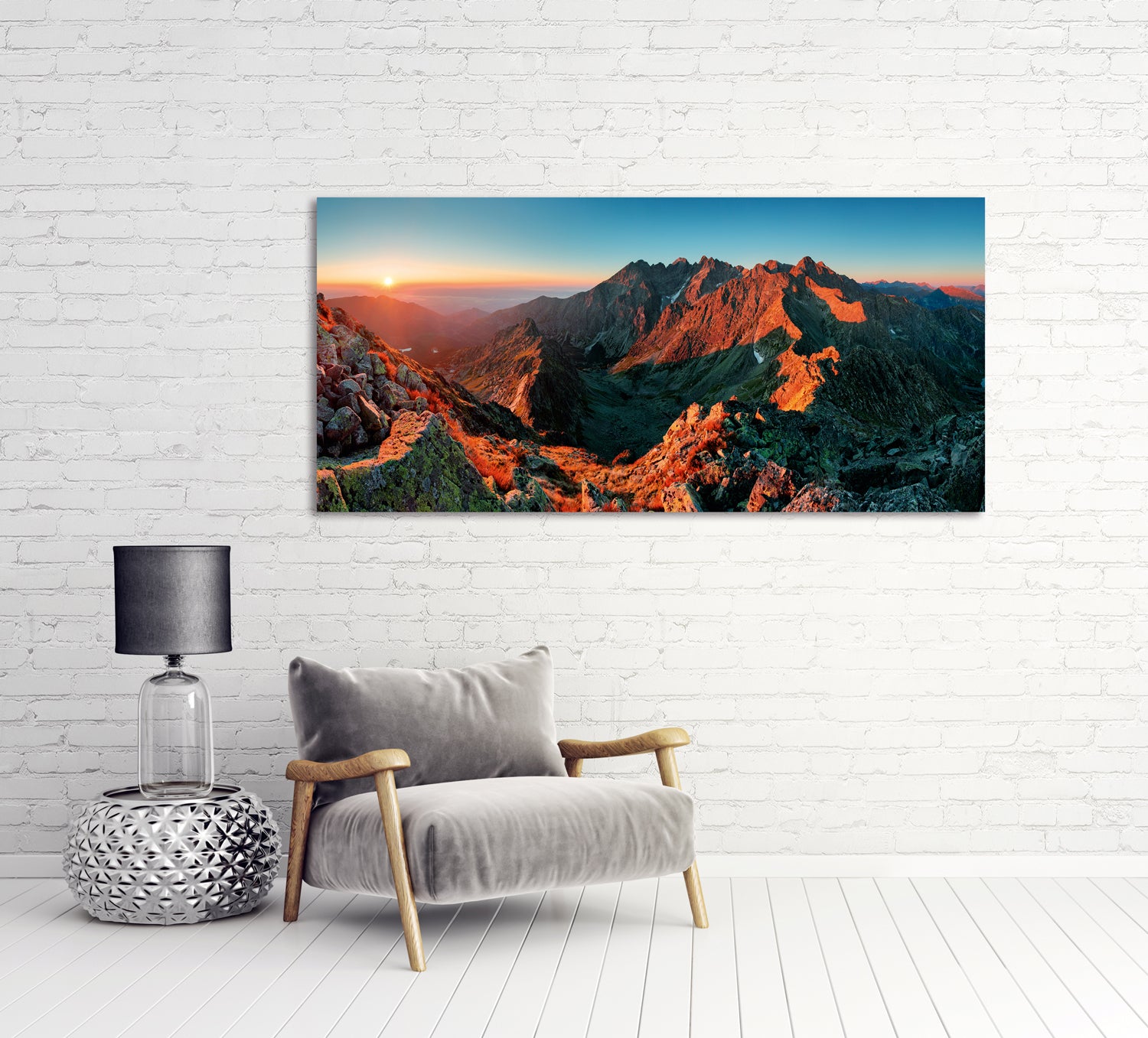 Acrylglasbild Berge im Sonnenaufgang