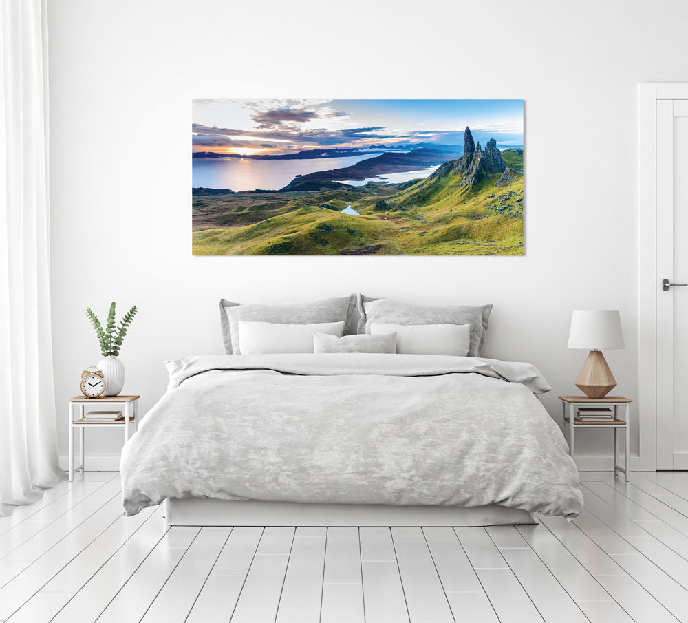 Acrylglasbild Wunderschöner See mit Bergen