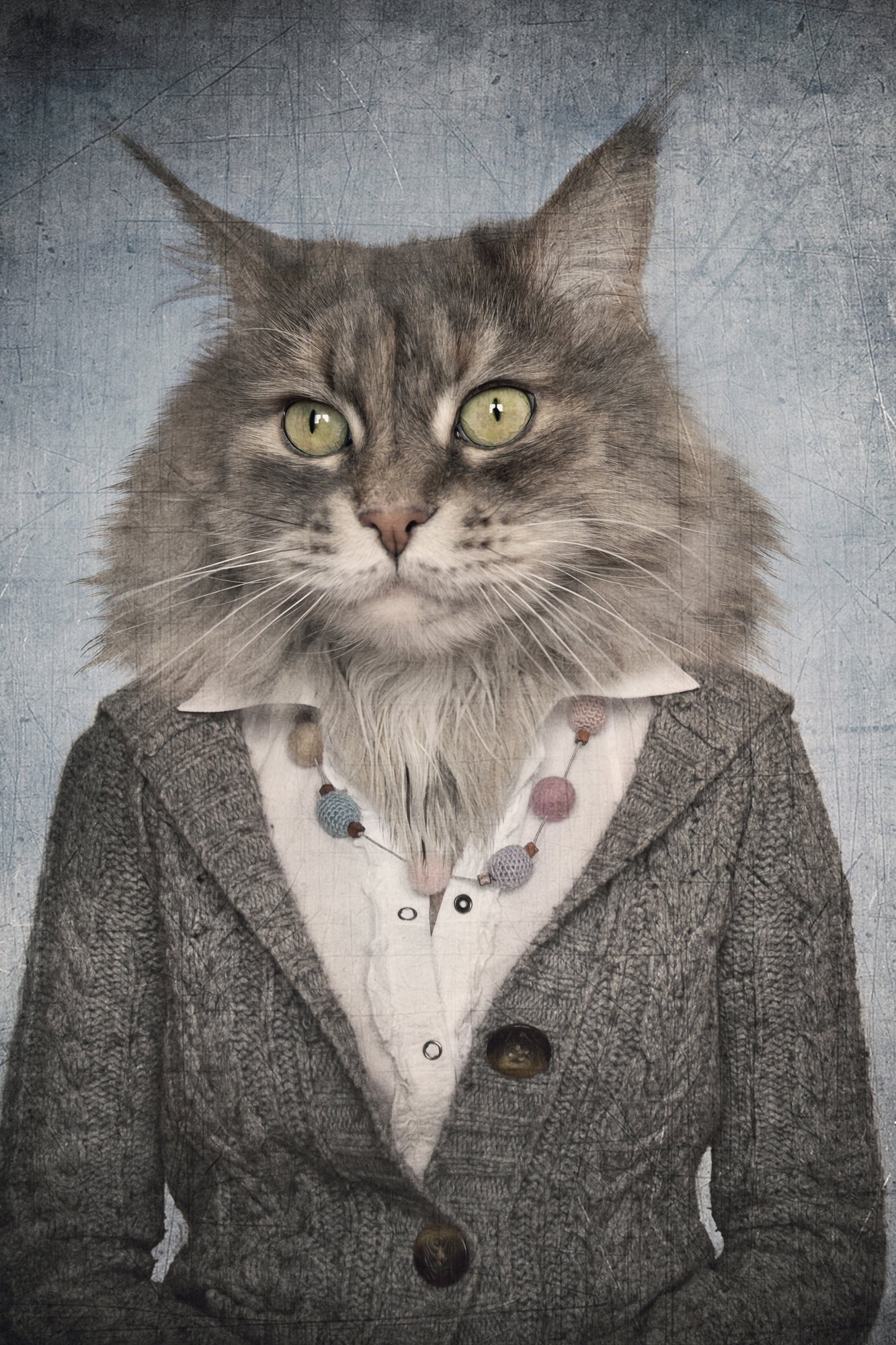 Acrylglasbild Katzenfrau