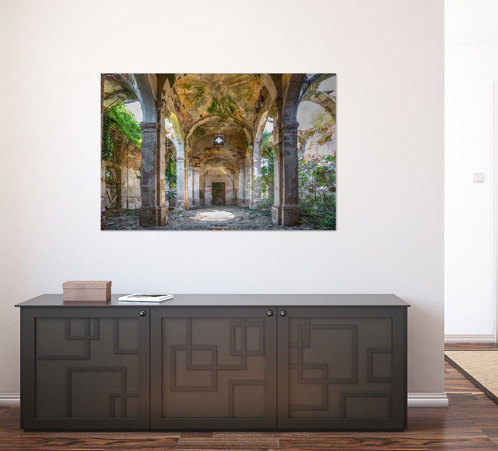 Tableau en verre acrylique Couloir abandonné 2