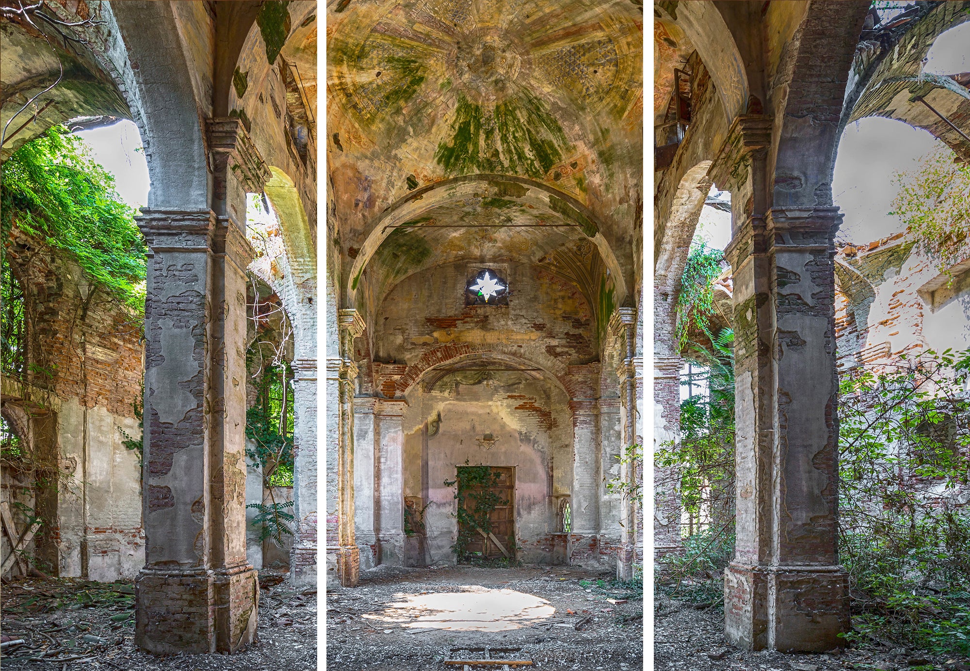 Tableau en verre acrylique Couloir abandonné 2