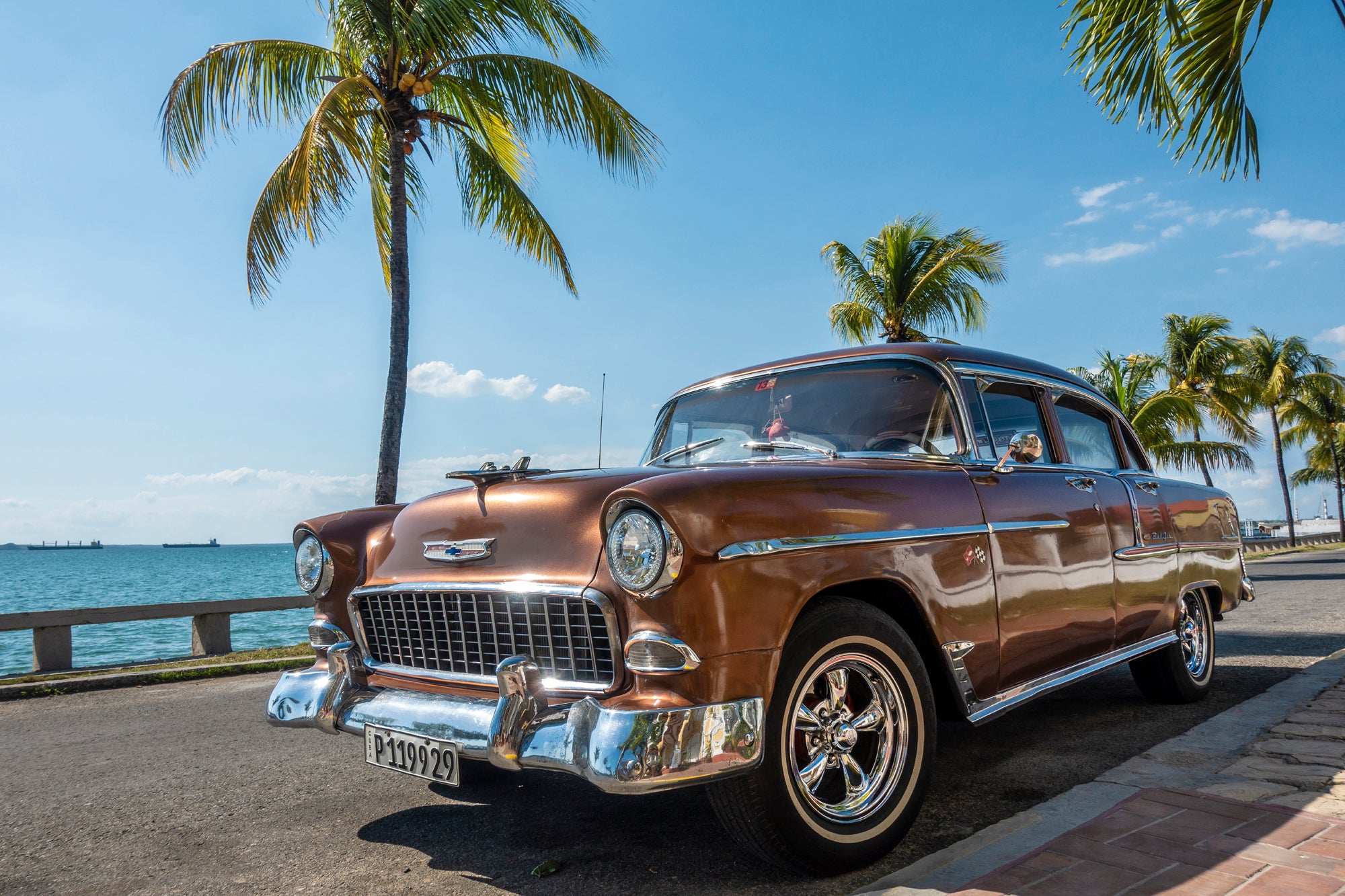 Acrylic glass picture Vintage cars in Cuba