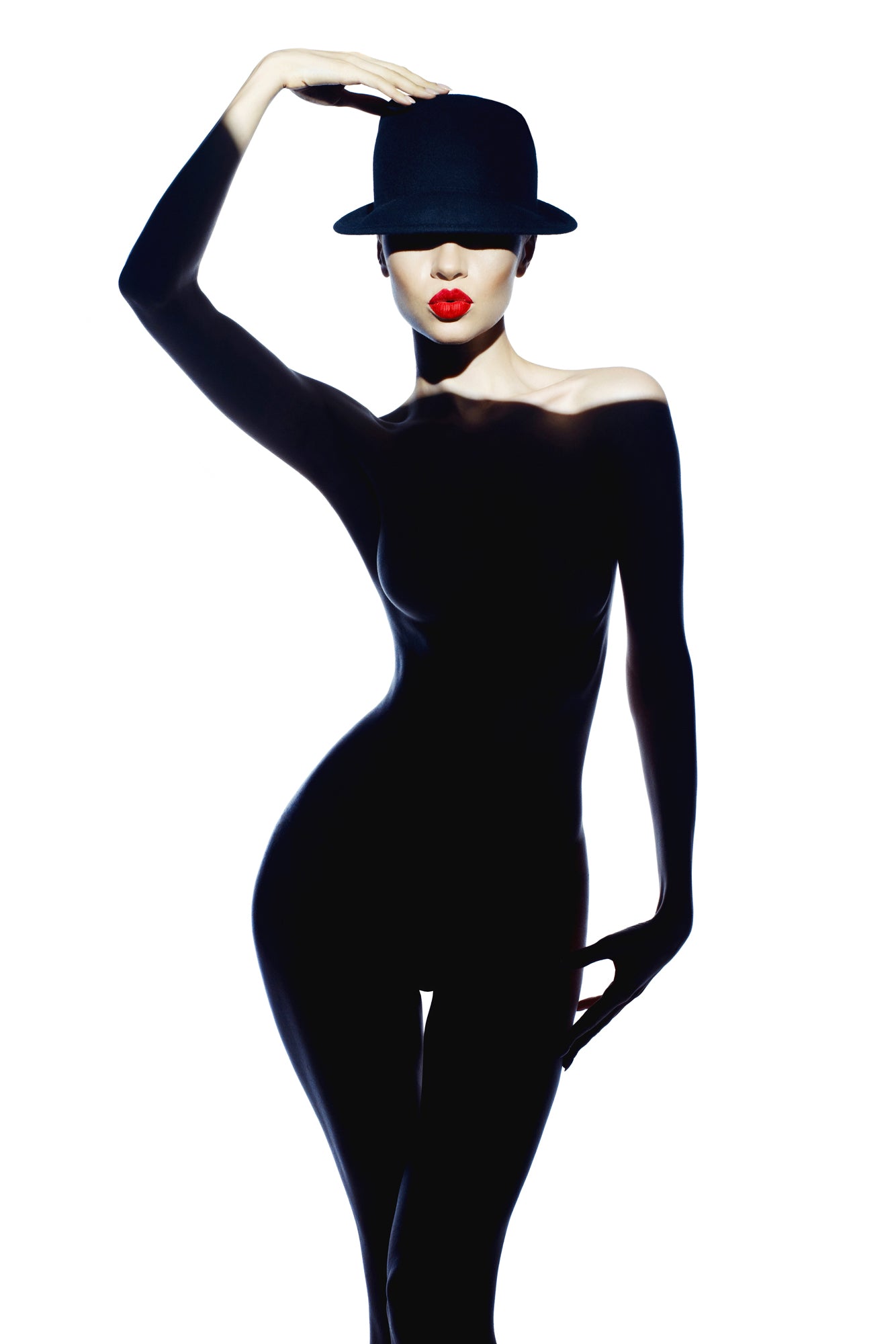 Acrylglasbild Schönheit mit Melone