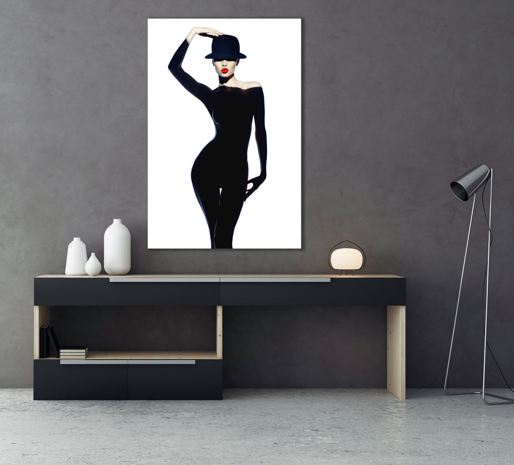 Acrylglasbild Schönheit mit Melone