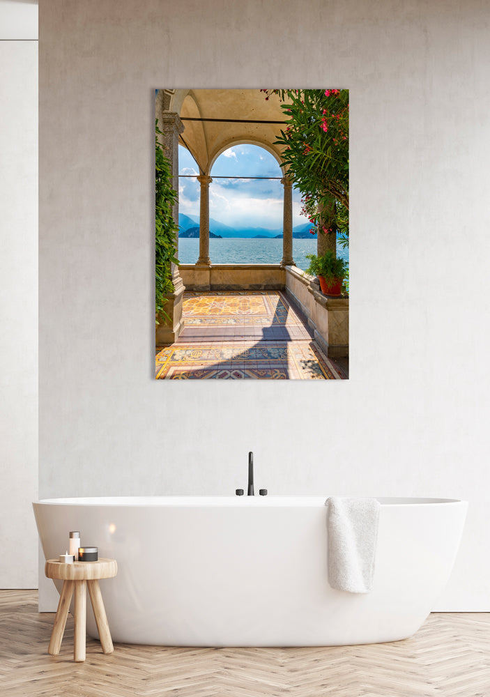 Acrylglasbild Fenster mit Aussicht