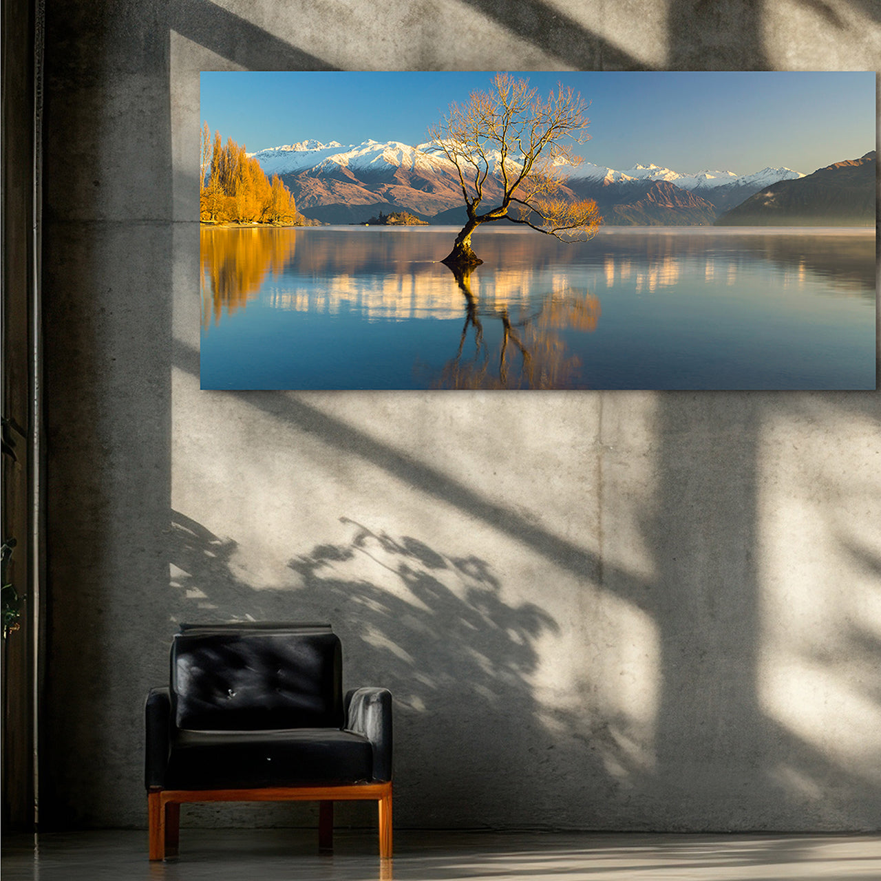 Acrylglasbild Bergpanorama mit See