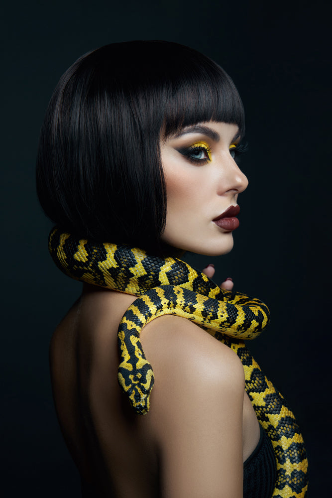 Acrylic glass picture Woman with Python