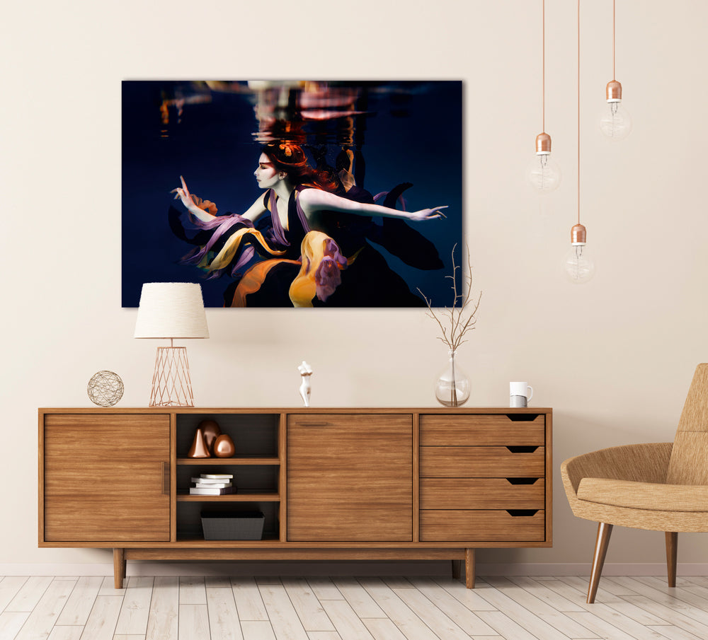 Tableau en verre acrylique Danse sous l'eau
