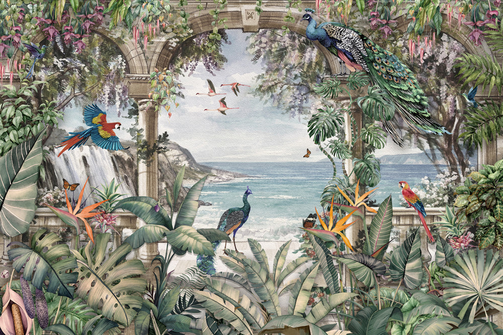 Tableau en verre acrylique Vue sur la mer des Caraïbes