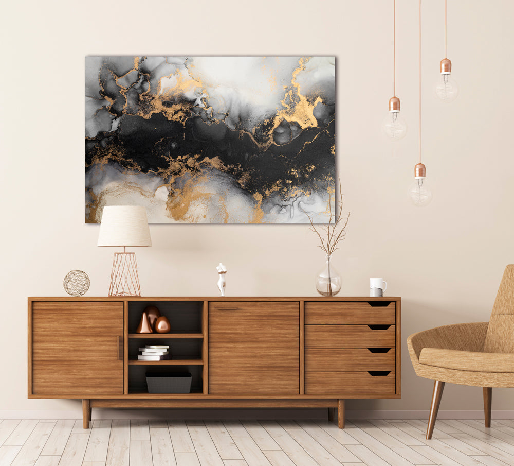 Acrylglasbild Gold umspielt Schwarz