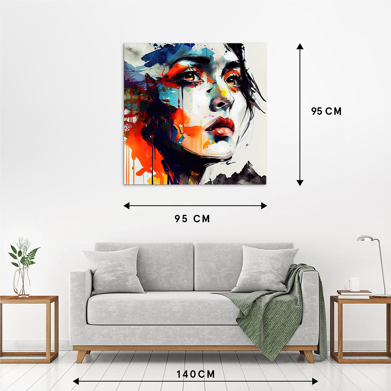 Acrylic glass picture Graffiti Beauty in Orange