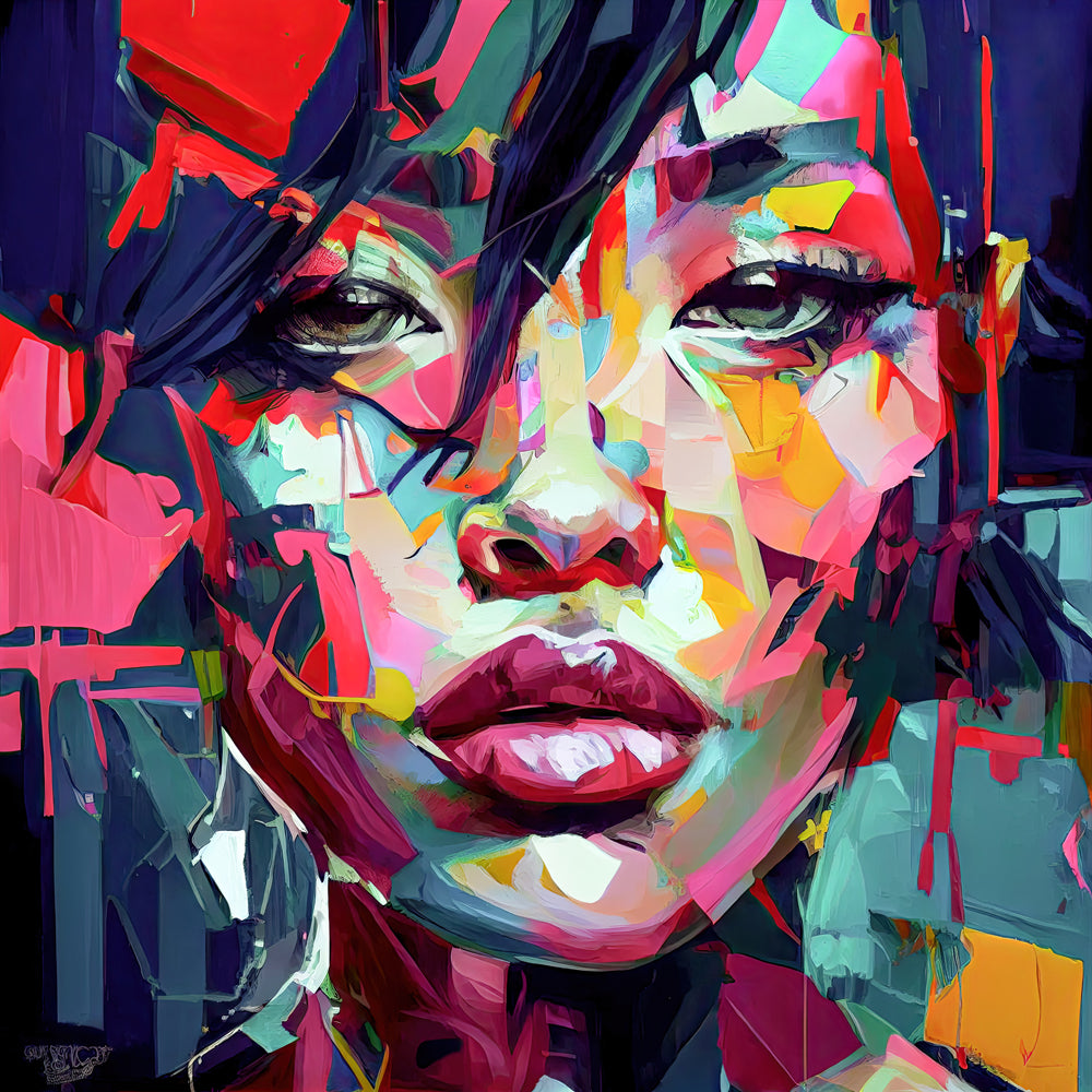 Acrylic glass picture Colorful Portrait