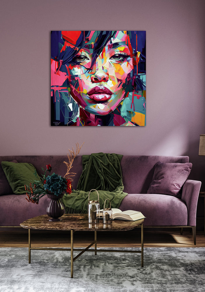 tableau en verre acrylique Portrait coloré